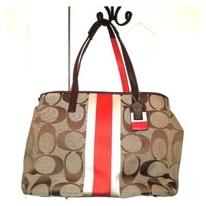 Coach Heritage Stripe tote